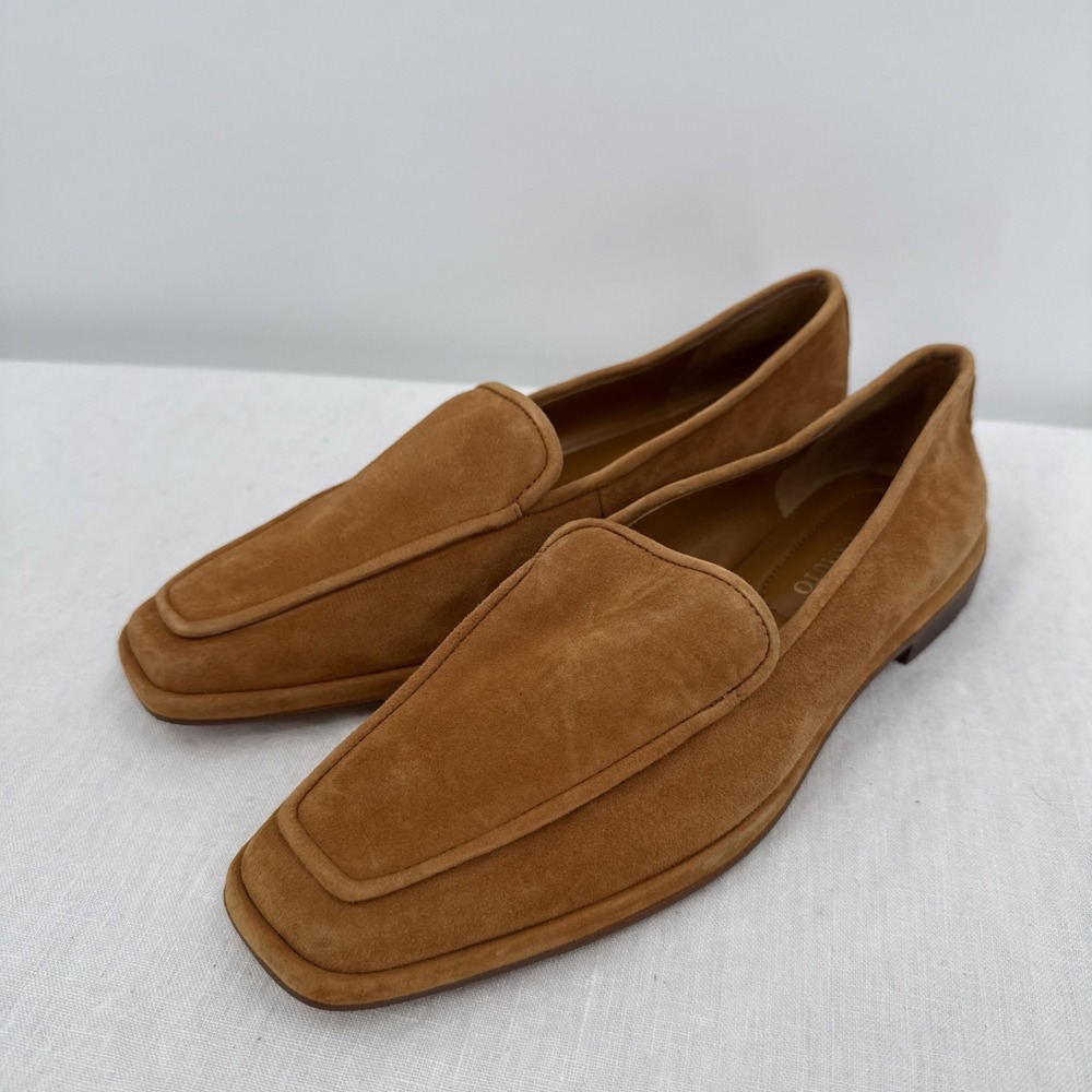Vince Camuto Womens Brown Drananda Suede Leather Loafers Size 5.5/36 Classic